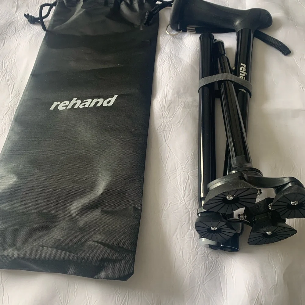 NEW Rehand Black Foldable Walking Cane
